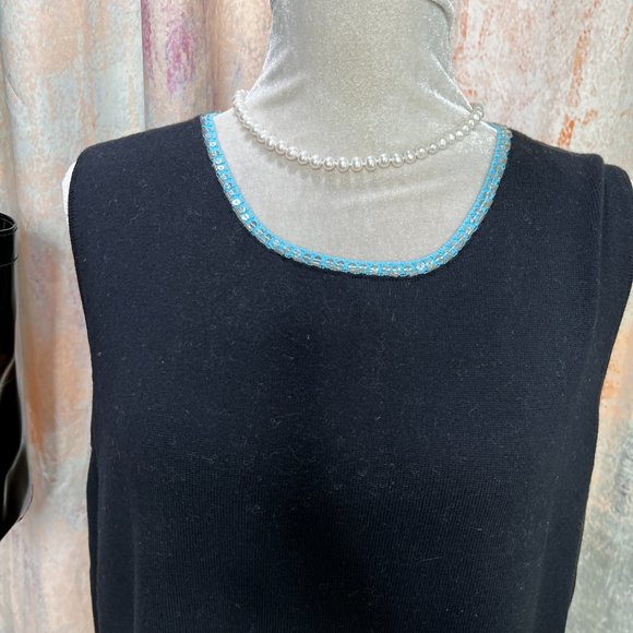 VTG 📌Quacker Factory Knitted Tank Top with Sequins at the Neckline - Picture 2 of 13